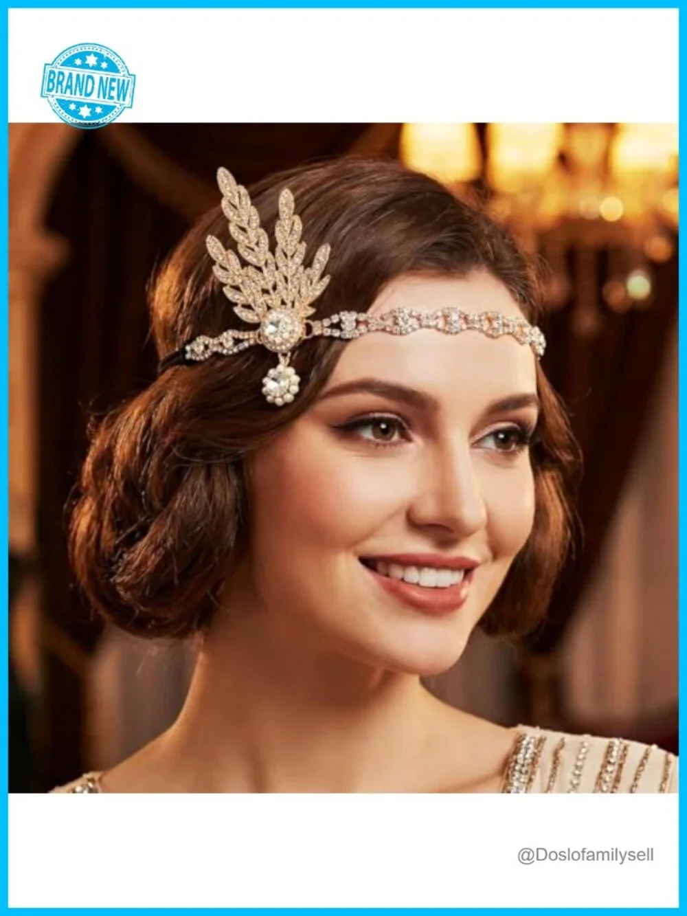1920s Flapper Headpiece Rhinestones Headband Roaring 20s Hair Accessories